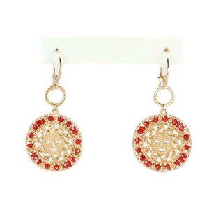 Sun Day Carnelian 18k Rose Gold Sun Face Earrings